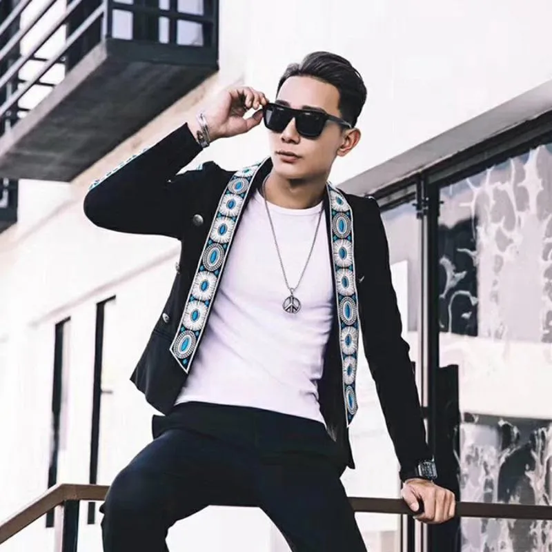 Men's Autumn Slim Fit Blazer With Embroidery