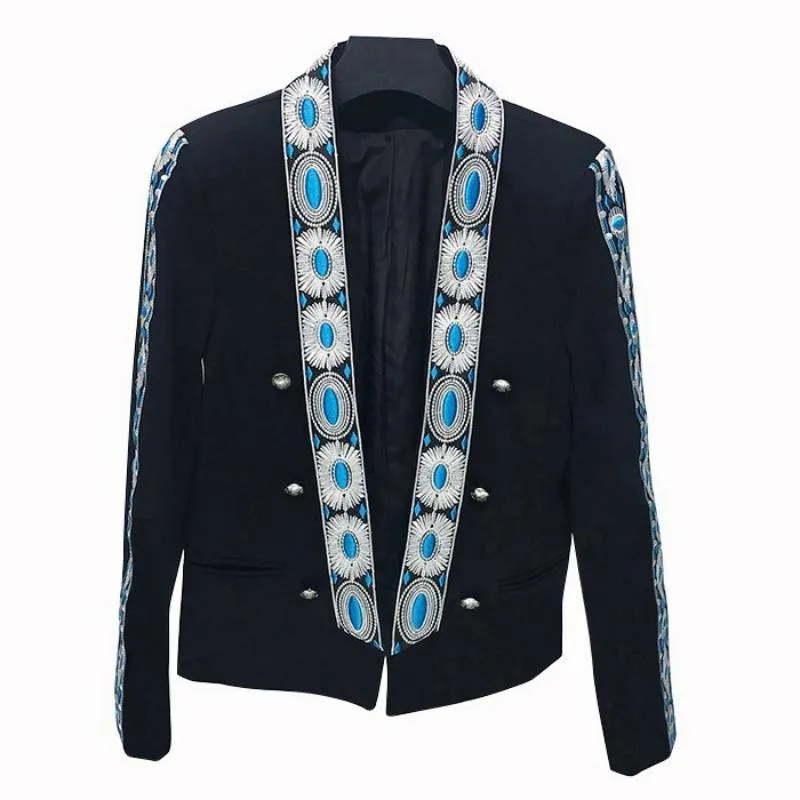 Men's Autumn Slim Fit Blazer With Embroidery