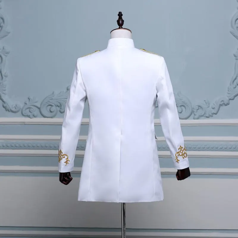 Men's Double Breasted Long Blazer