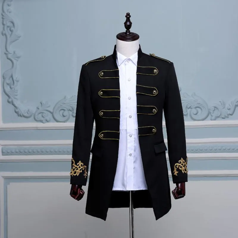Men's Double Breasted Long Blazer