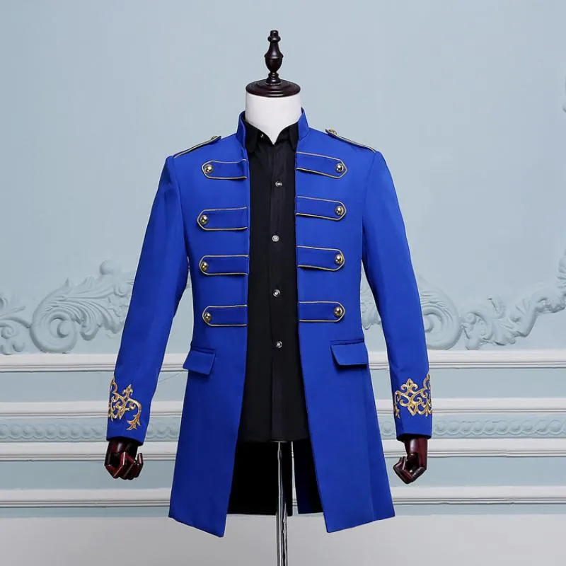 Men's Double Breasted Long Blazer