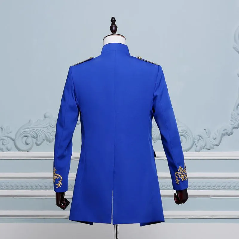 Men's Double Breasted Long Blazer