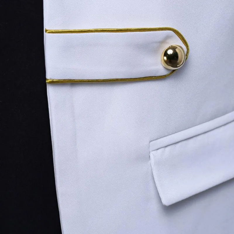 Men's Double Breasted Long Blazer