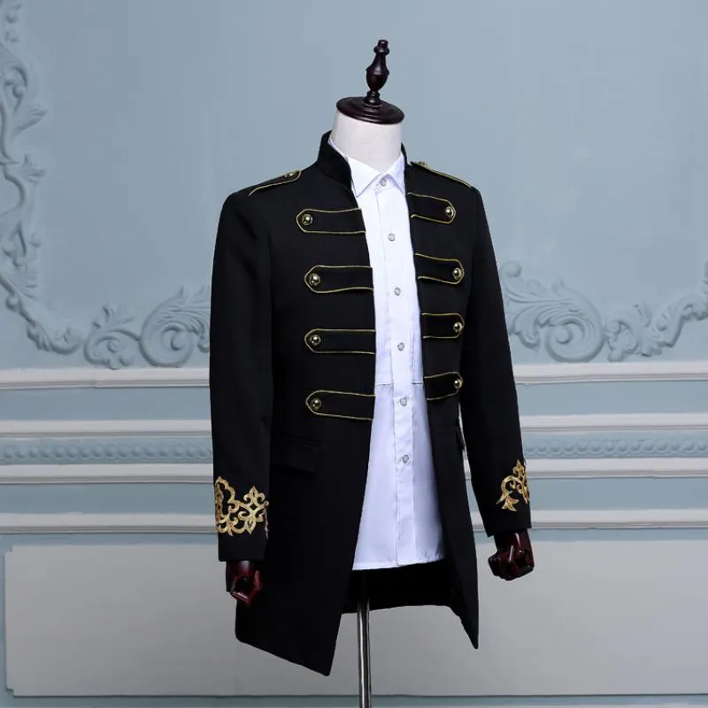 Men's Double Breasted Long Blazer