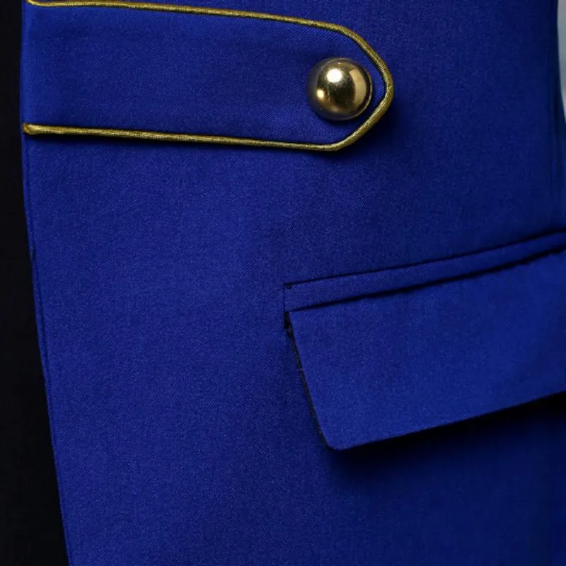 Men's Double Breasted Long Blazer