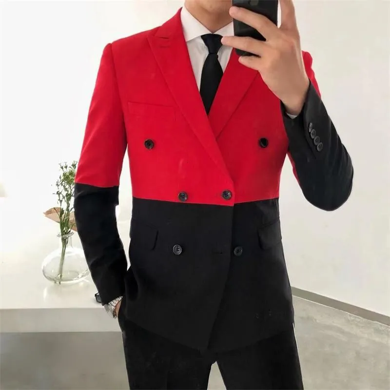 Men's Slim Fit Double Breasted Blazer
