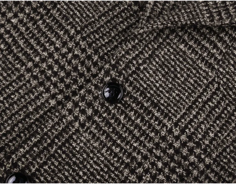 Men's Winter Woolen Plaid Slim Jacket