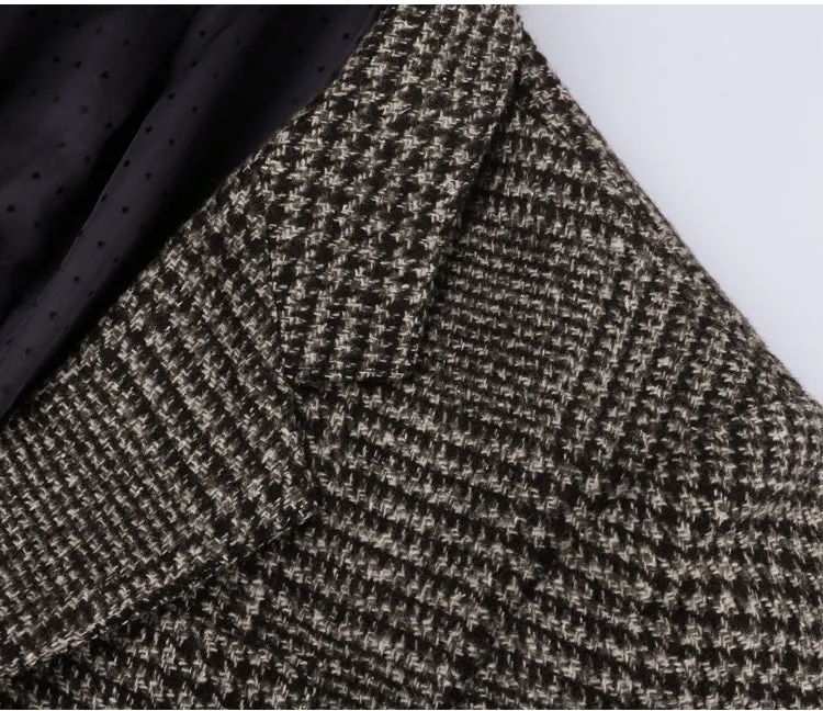 Men's Winter Woolen Plaid Slim Jacket