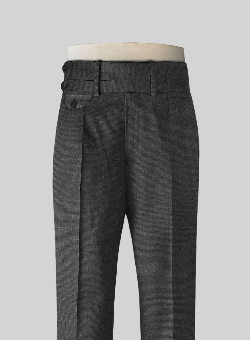 Napolean Mid Charcoal Double Gurkha Wool Trousers