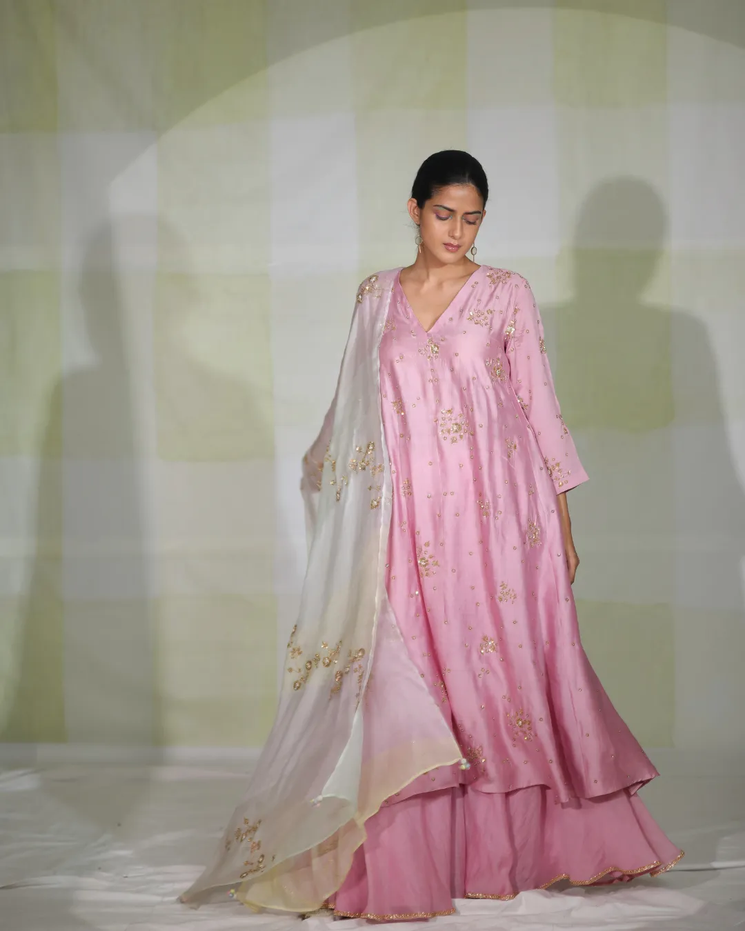 Onion Pink Embroidered Kurta Set