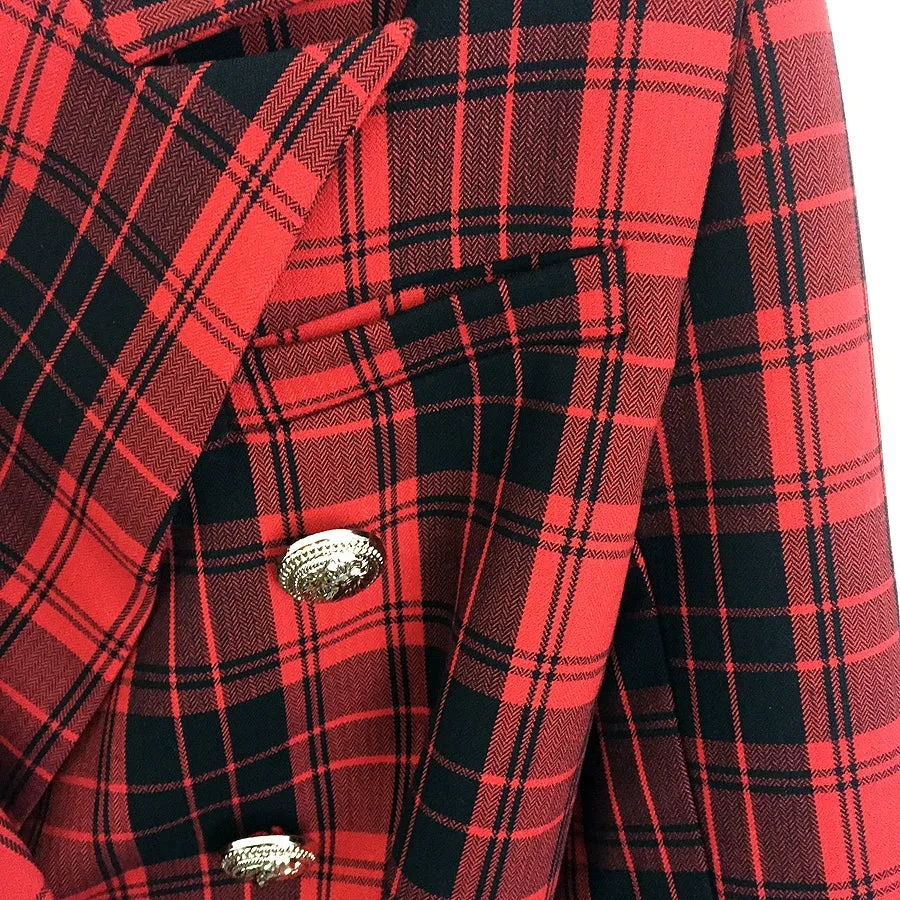 Paddington Double Breasted Classic Plaid Blazer
