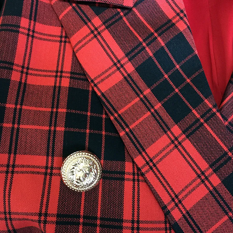 Paddington Double Breasted Classic Plaid Blazer
