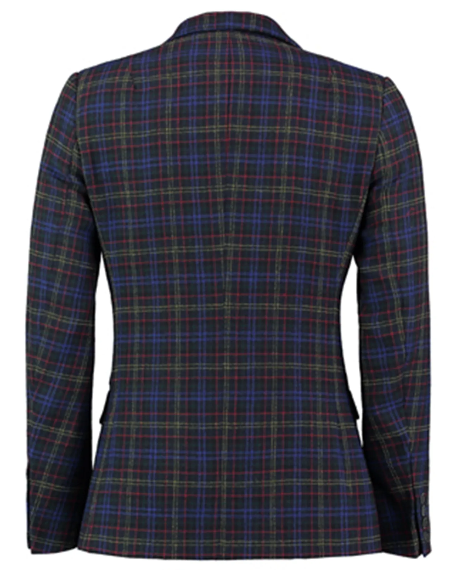 Semi Double-Breasted Wool-Blend Blazer – Check