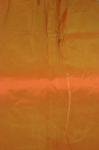 SILK TAFFETA FABRIC 54&quot; ~Orange with gold shot TAF321