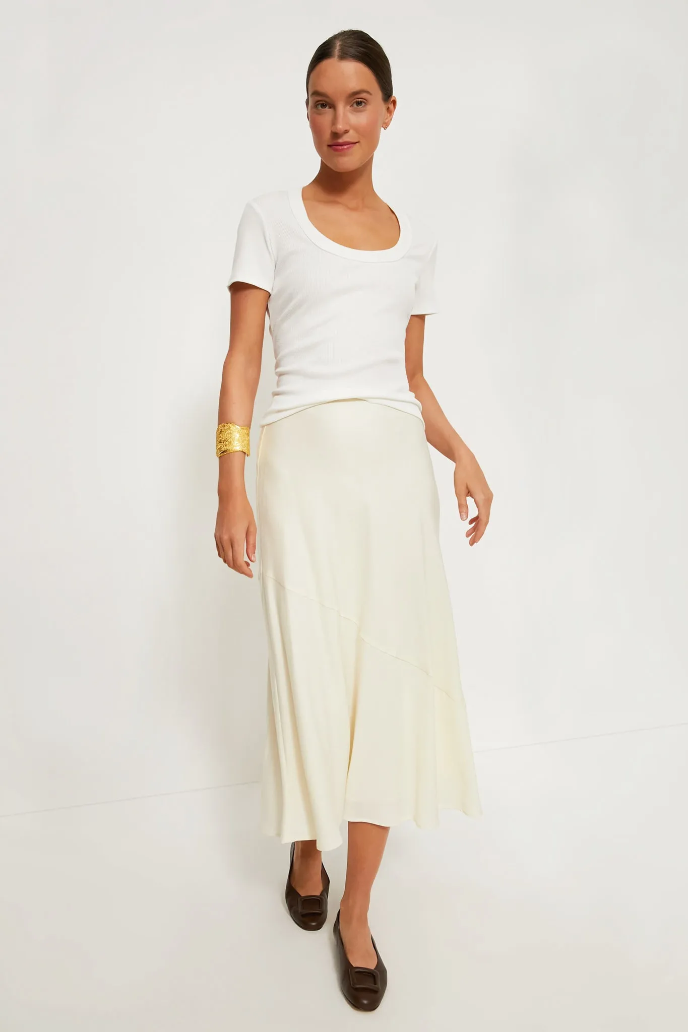 White Scoop Neck Tee