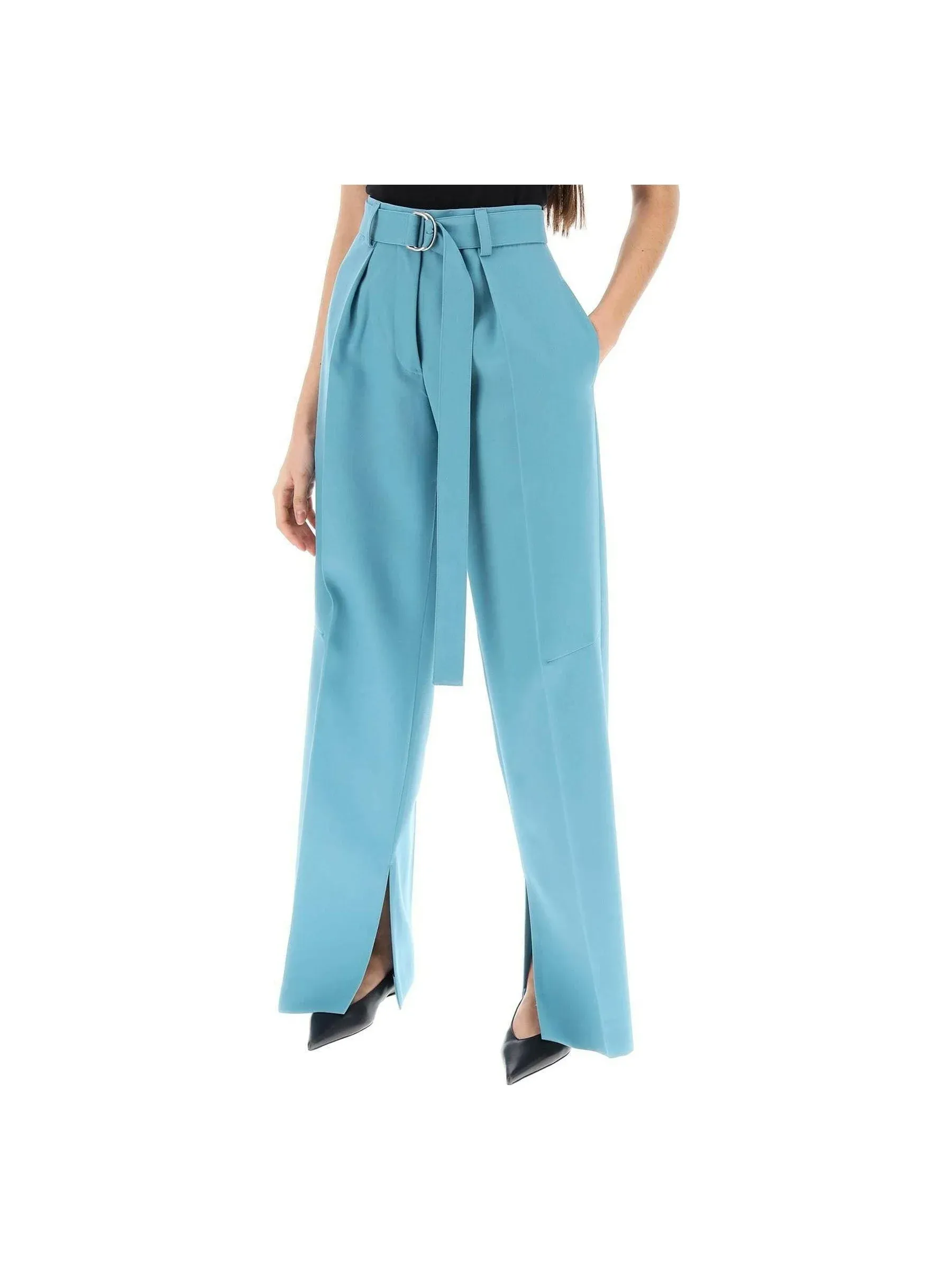 Wide-Leg Wool Trousers